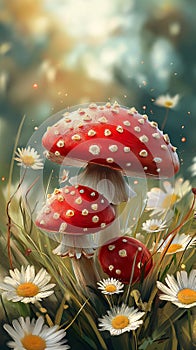 Enchanted Mushrooms: A Whimsical Desktop Wonderland for the Faun