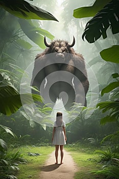 Enchanted Path: The Girl and the Jungle Titan