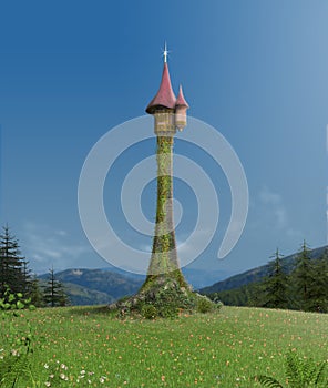 Enchanted Rapunzel Tower in Forest