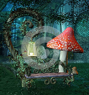 Resting place in the magic forest