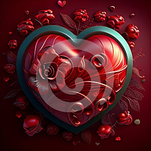 Enchanted Romance: A Valentine`s Day Background of Love and Passion