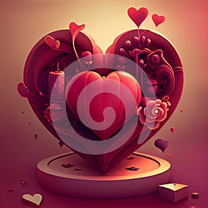 Enchanted Romance: A Valentine`s Day Background of Love and Passion