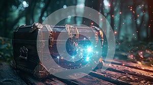 The enchanted treasure chest.AI generated image photo