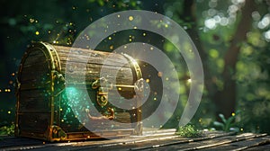 The Enchanted Treasure Chest.AI generated image photo