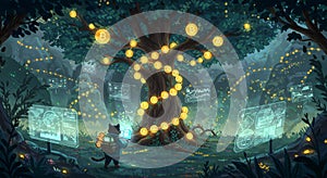 Enchanted Bitcoin Forest: Digital Gold Rush