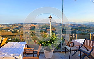 Enchanted view and landscape from Fermo town, Marche region, Italy