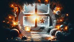 Enchanted Winter Window, AI Generated