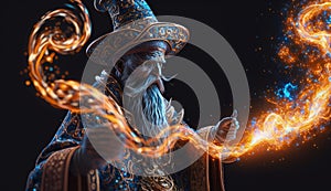 The Enchanter King with his crackling wand