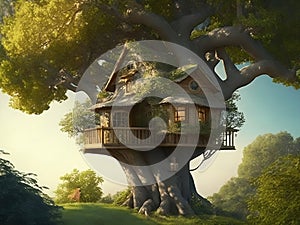 Enchanting Arboreal Abodes: Captivating House in the Tree Prints