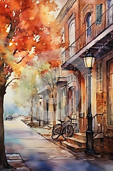 Enchanting Autumn in New Orleans: A Bicycle\'s Dreamy View of Qua