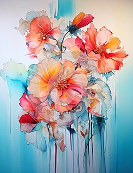 Enchanting Blooms: A Colorful Fusion of Nature and Art in a Summ