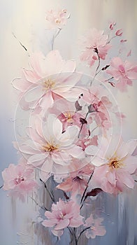 Enchanting Blush: A Dreamy Vase of Pink Flowers in Nick Knight\'s