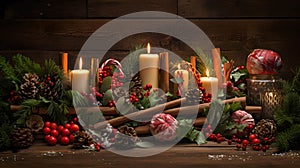 Enchanting Christmas Candle Bouquet in Spectacular Backdrops - Organic and Naturalistic Compositions photo