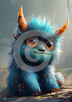 Enchanting Creatures: A Whimsical Portrait of a Furry Monster an