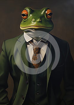 An Enchanting Encounter: The Ancient Magus Frog in a Dapper Suit photo