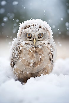 Enchanting Encounter: A Portrait of an Innocent Snow Owl in the