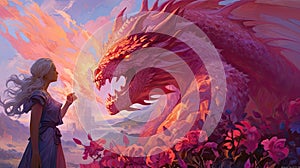 Enchanting Encounter: Unveiling the Tale of a Brave Girl and a Majestic Dragon