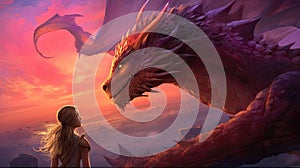 Enchanting Encounter: Unveiling the Tale of a Brave Girl and a Majestic Dragon