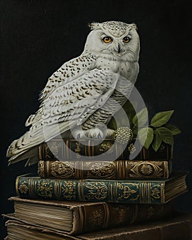 Enchanting Encounters: A White Owl\'s Adventure in a Sherlock Hol