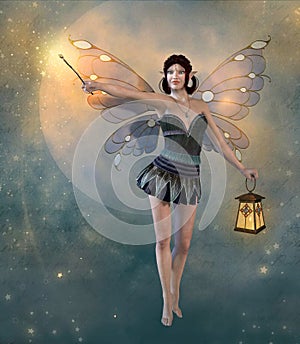 Enchanting Fairy with a Magic Wand photo