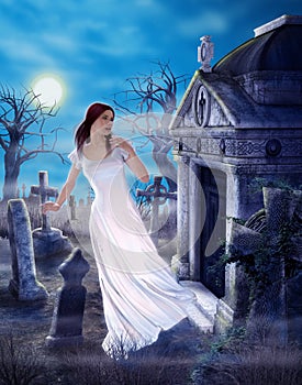 Enchanting Ghost Grief of Love Lost Spooky Cemetary