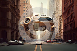 An enchanting illustration of a fantastical levitating vehicle, ready to transport you to a world of imagination and