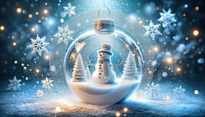 Snowman in a Cosmic Winter Wonderland photo