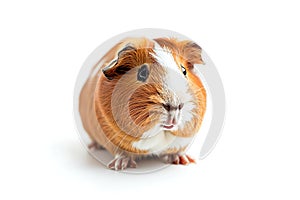 Enchanting image of a guinea pig on a white background