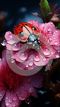 Enchanting Ladybug: A Vibrant Scene of Nature's Beauty and Color