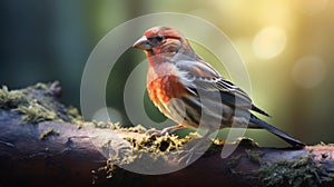 The Enchanting Little Red Finch: A Fantastical Caninecore Journey photo