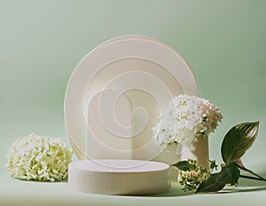 Enchanting Pastel Podium with Hydrangeas and Vases