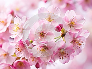 Enchanting Pink Sakura Cherry Blossoms A Delicate Floral Design Element for SpringThemed Projects Perfect for photo