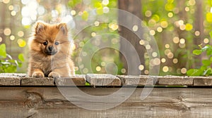 Enchanting pomeranian puppy displaying irresistibly cute pose with charmingly fluffy demeanor