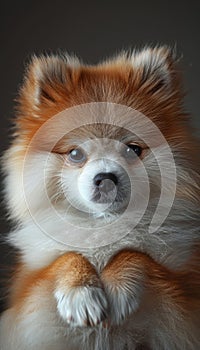 Enchanting pomeranian puppy posing with adorable fluffy charm and irresistible appeal