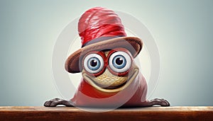 Enchanting Snail Character with Mushroom Hat - Generative Ai