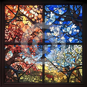 Enchanting Stained Glass Seasonal Tribute, 95 characters.