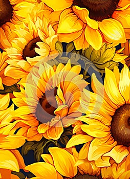 Enchanting Sunflowers: A Majestic Display of Nature\'s Beauty in