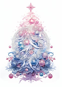 Enchanting Tree Ornaments: A Pastel Wonderland of Colorful Compu