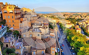 Enchanting view and landscape in Fermo town, Marche region, Italy