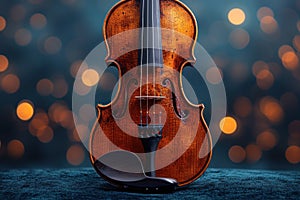 Enchanting violin in dramatic lighting, ready to bring forth emotive musical expressions