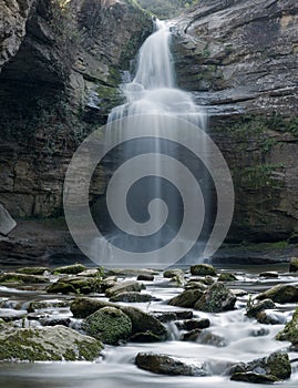 Enchanting waterfall La Foradada The Holed One