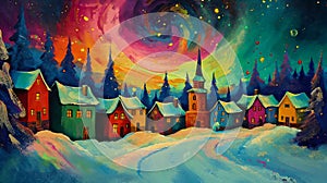 Enchanting Winter Village: A Colorful Spiral of Sales in the Bri