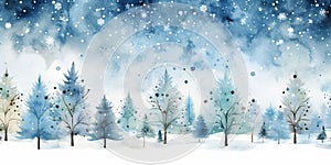 Enchanting Winter Wonderland: A Dreamy Illustration of Snowy For