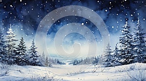 Enchanting Winter Wonderland: A Serene Night Under the Glitterin