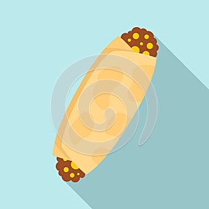 Enchilada food icon, flat style