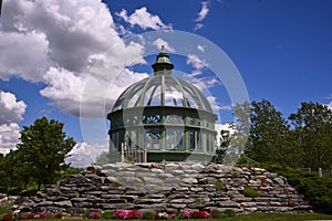 Enclosed Gazebo Looks Like a Miniature Aboretum photo