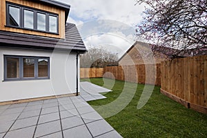 Enclosed new home patio garden