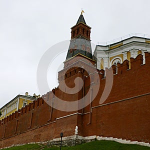 The Enclosing Wall to the Moscow Kremlin Complex in Russia