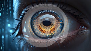 Encoded Watchfulness: The Binary Ocular Symphony. AI generate