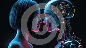 An Encounter Between A Cyber Robot Woman And An Ordinary Woman